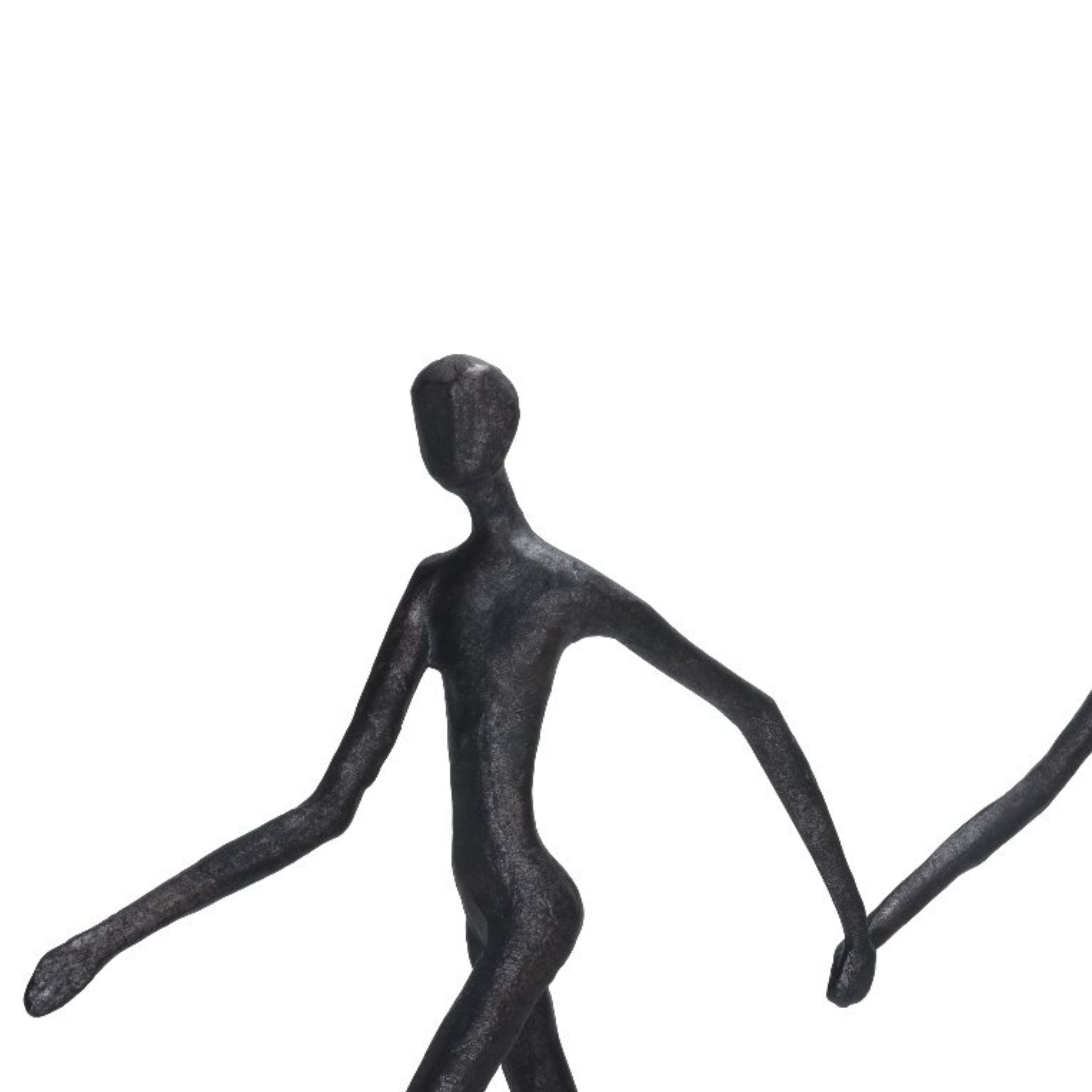 Black alloy runner figurine for home decor, crafted by Beacon, model TX11175, detailed and modern decorative sculpture.