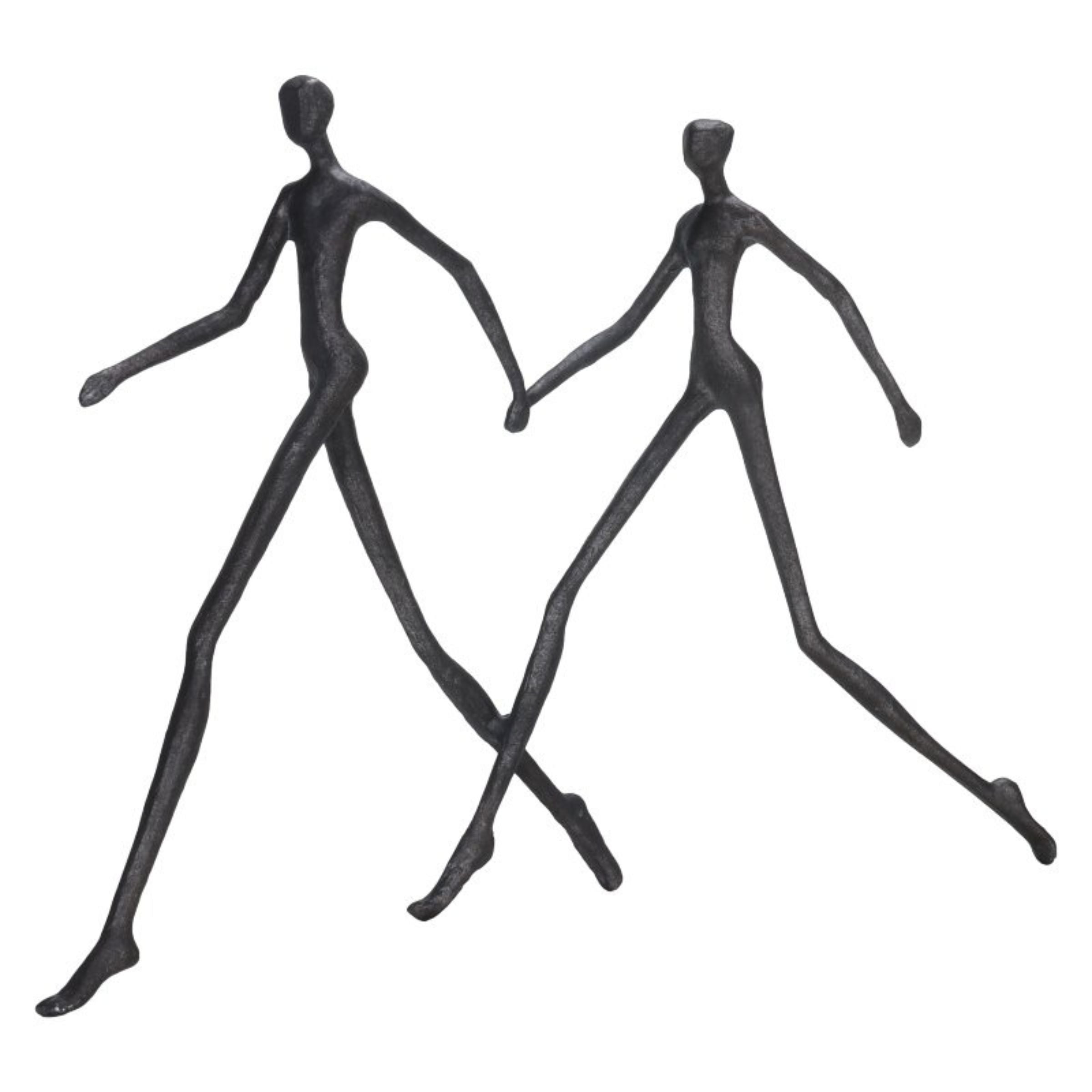 Black alloy runner home decor figurine by Beacon, detailed sculpture with sleek, modern design for stylish interior decoration.