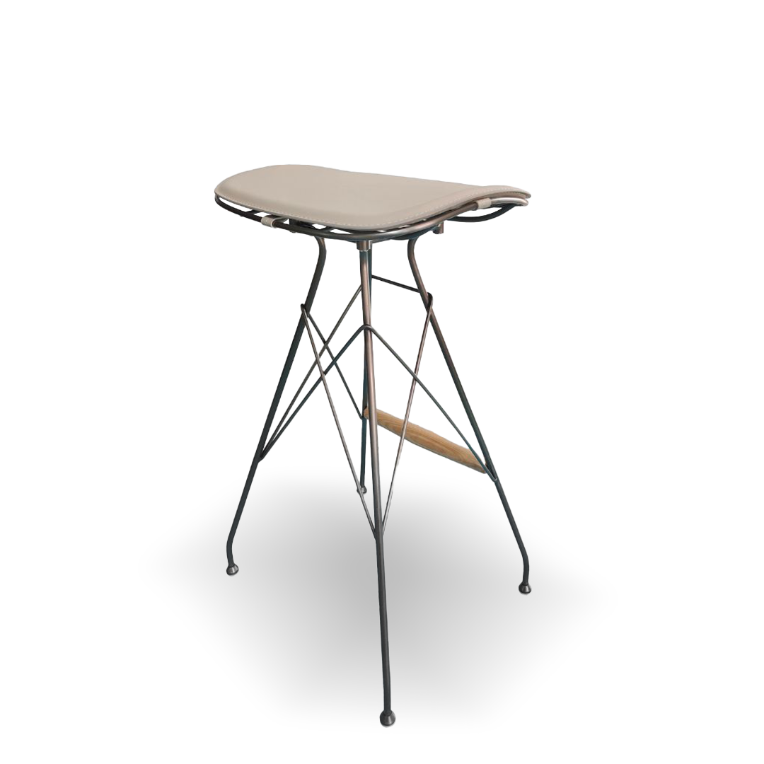 AS IS - Saddle Leather Bar Stool PS-B162 -  DISPLAY ITEM - ebarza Furniture UAE | Shop Modern Furniture in Abu Dhabi & Dubai - مفروشات ايبازرا في الامارات | تسوق اثاث عصري وديكورات مميزة في دبي وابوظبي