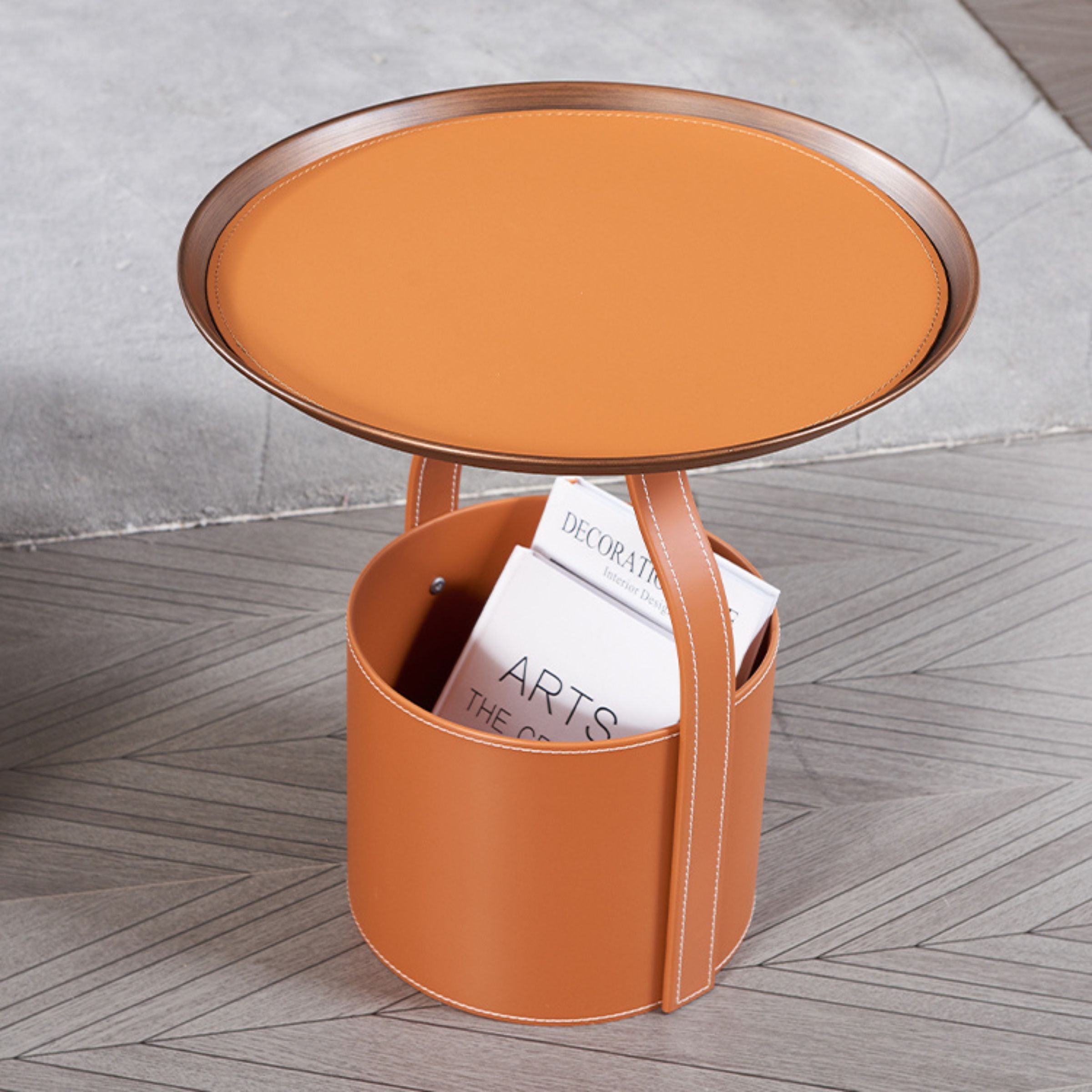 Saddle leather coffee table by BEACON, MLL-D29, featuring a stylish leather surface and modern design for living room decor.