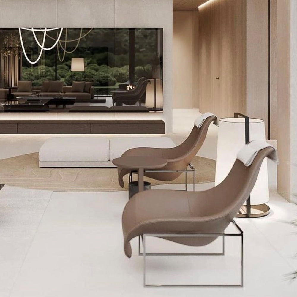 Saddle Leather Lounge Chair BL-45 -  Lounge Chair - ebarza Furniture UAE | Shop Modern Furniture in Abu Dhabi & Dubai - مفروشات ايبازرا في الامارات | تسوق اثاث عصري وديكورات مميزة في دبي وابوظبي