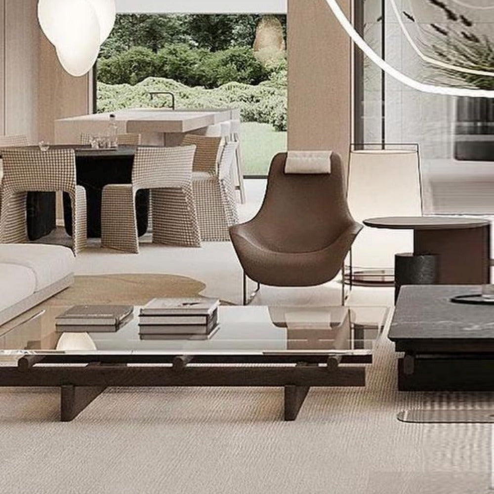 BEACON saddle leather lounge chair BL-45 with curved seat and armrests, stylish and comfortable for modern living spaces.