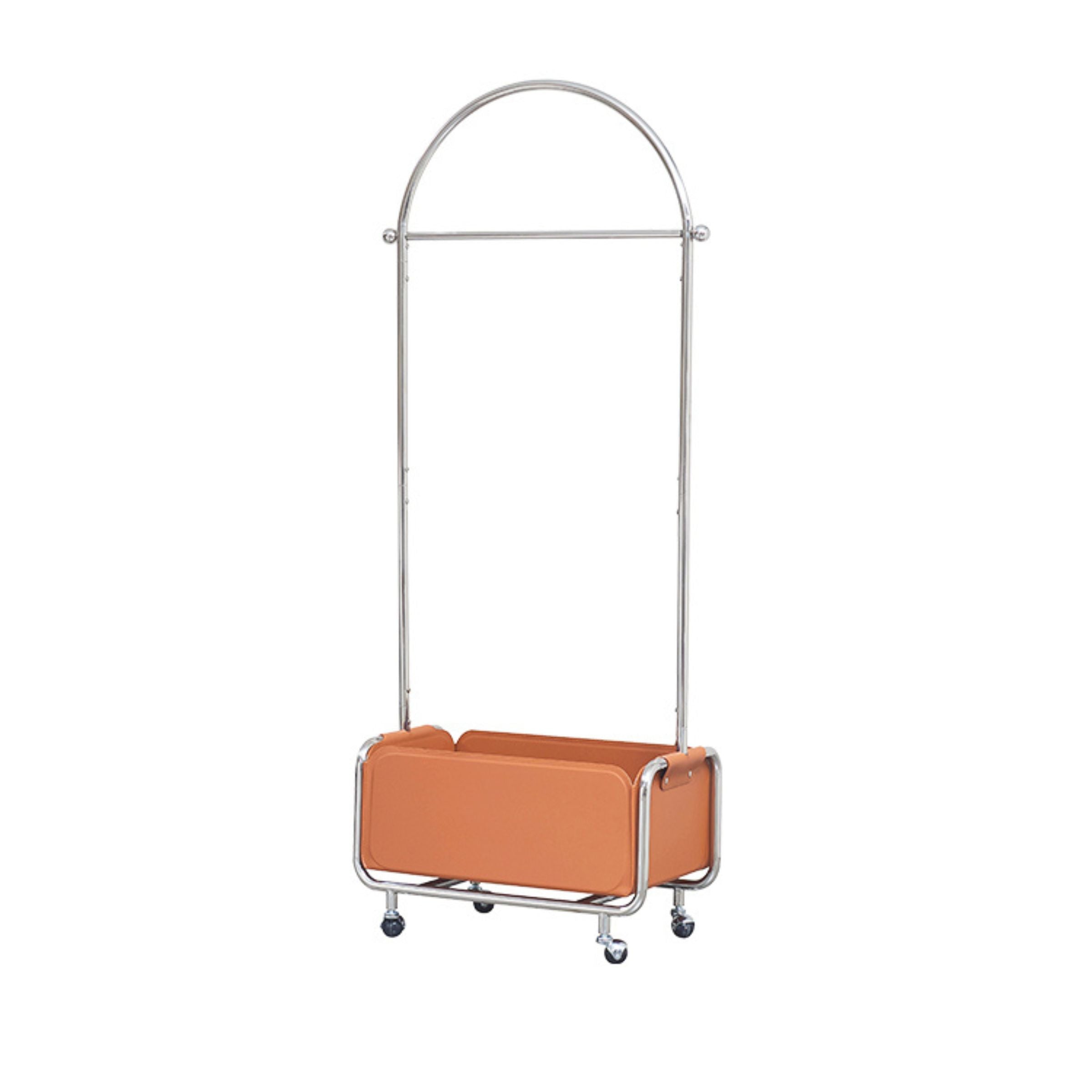 Saddle leather silver hanger by BEACON, MLL-T40 model, perfect for hanging suits or jackets with a stylish design.