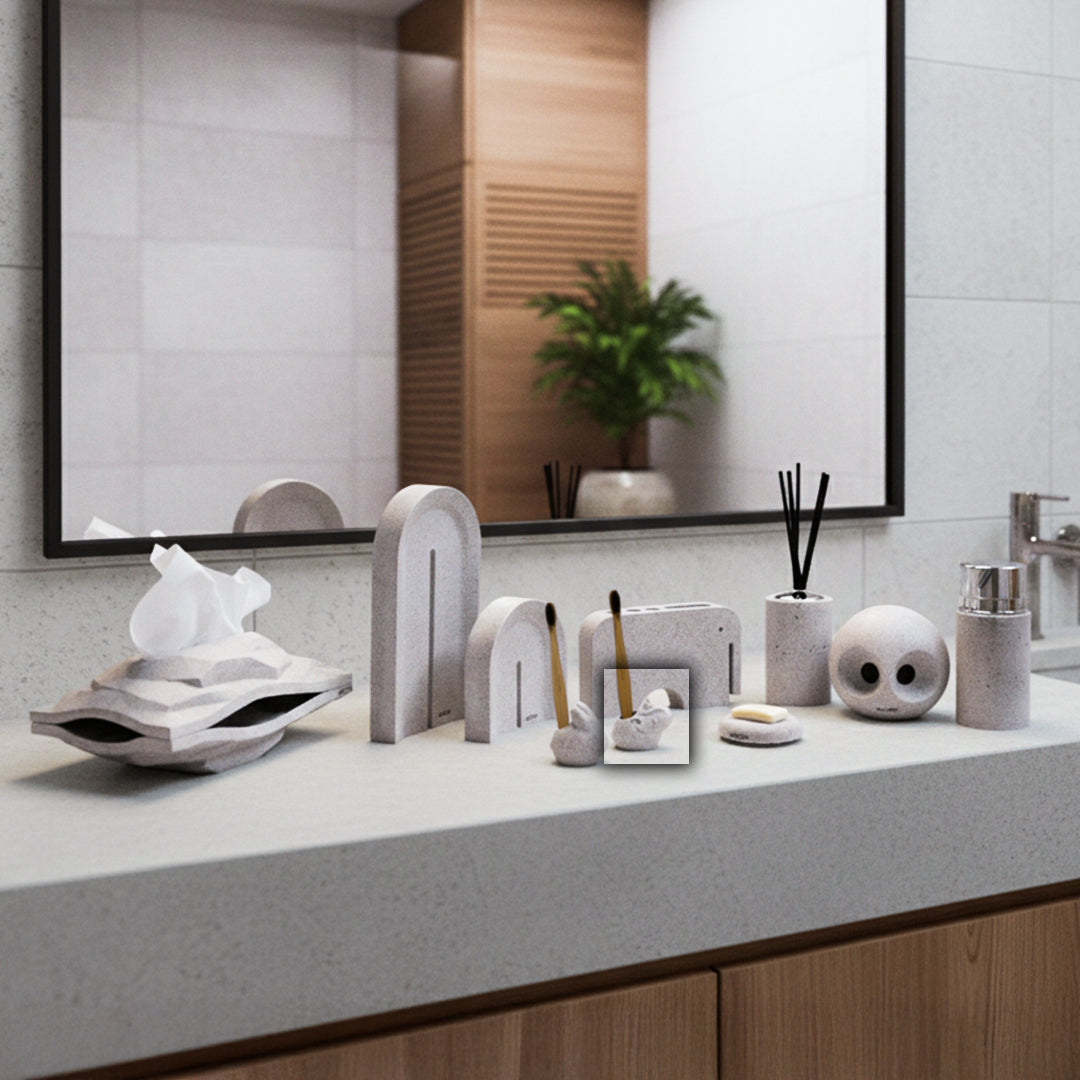Sahara Dragon toothbrush holder by BEACON, a decorative bathroom accessory with a dragon design in ceramic or resin.