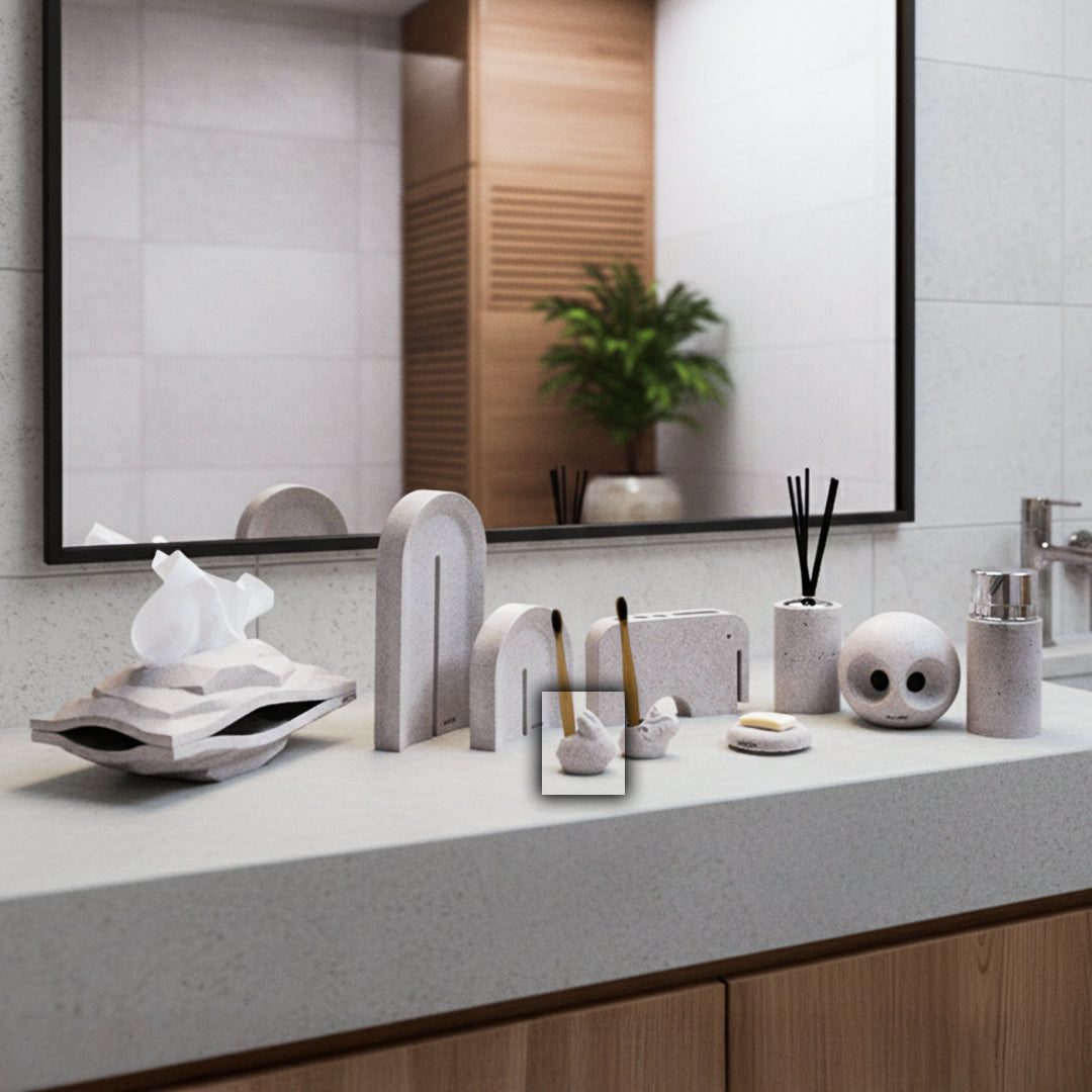 Sahara Rabbit toothbrush holder from BEACON bathroom accessories, featuring a cute rabbit design for holding toothbrushes.