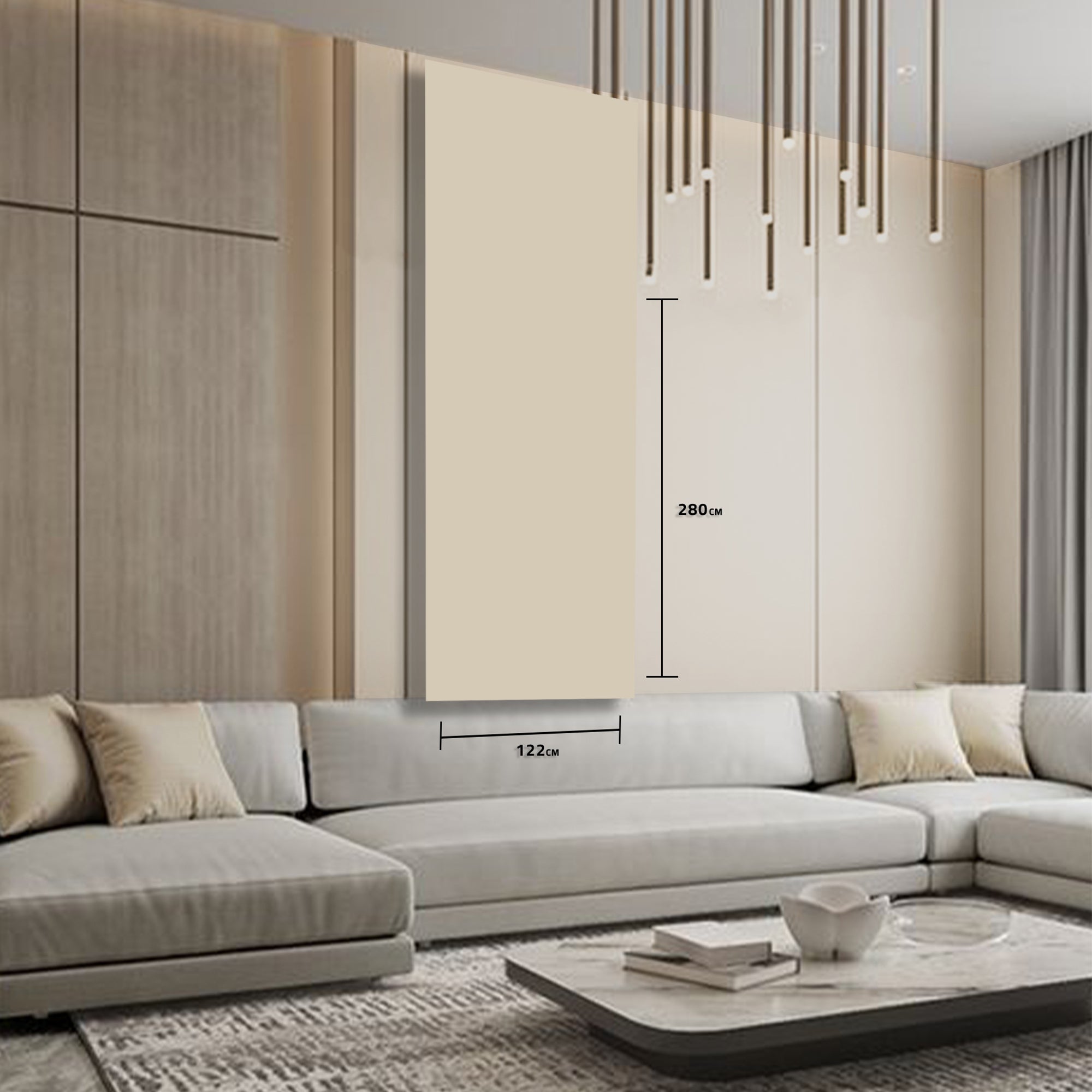 Sample of PET MDF Wall Panel  WQ63127M(Light Gray)-SAMPLE -  Wall panels samples - ebarza Furniture UAE | Shop Modern Furniture in Abu Dhabi & Dubai - مفروشات ايبازرا في الامارات | تسوق اثاث عصري وديكورات مميزة في دبي وابوظبي