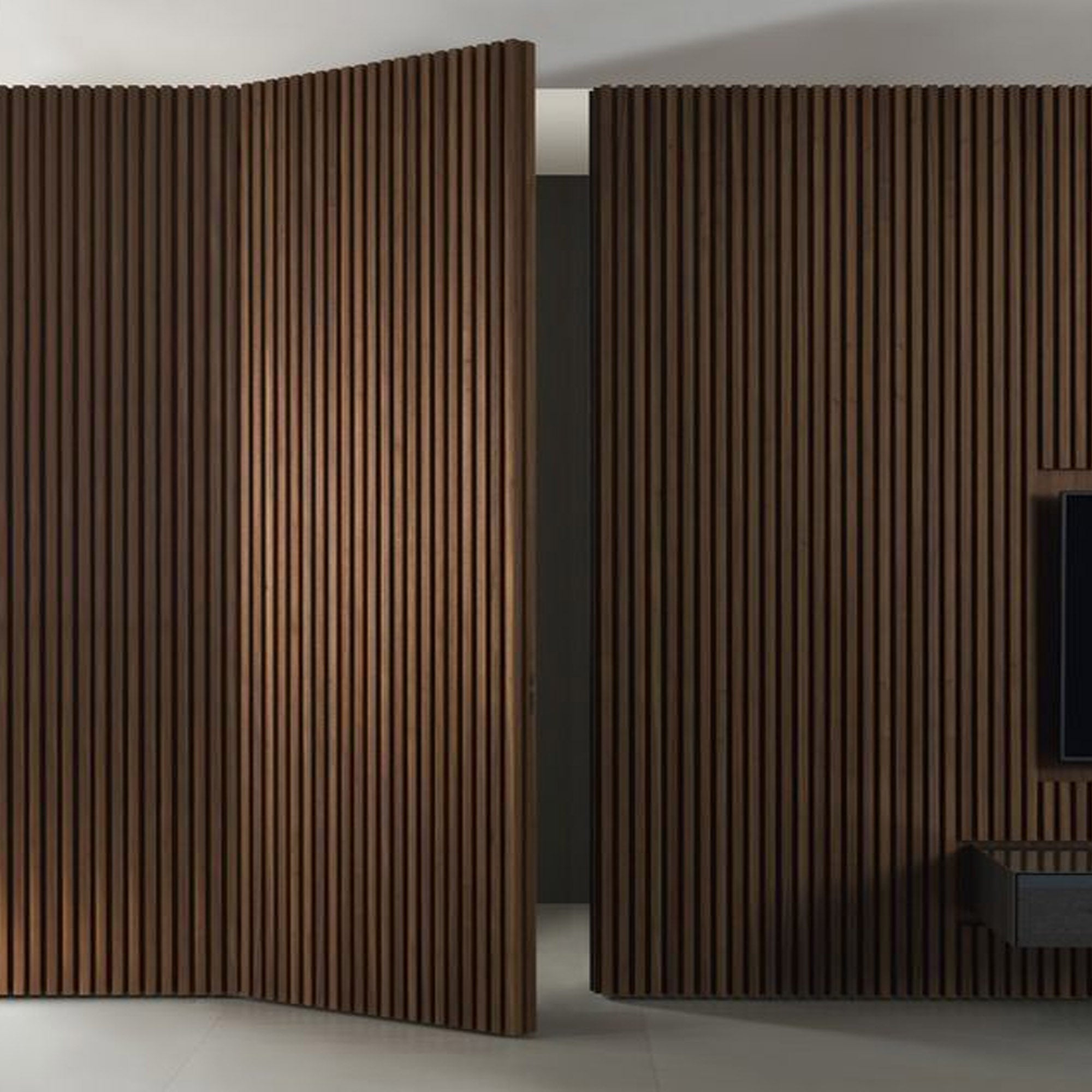 Sample of Slat acoustic panel   fire retardant - Natural walnut-Sample -  Wall panels samples - ebarza Furniture UAE | Shop Modern Furniture in Abu Dhabi & Dubai - مفروشات ايبازرا في الامارات | تسوق اثاث عصري وديكورات مميزة في دبي وابوظبي