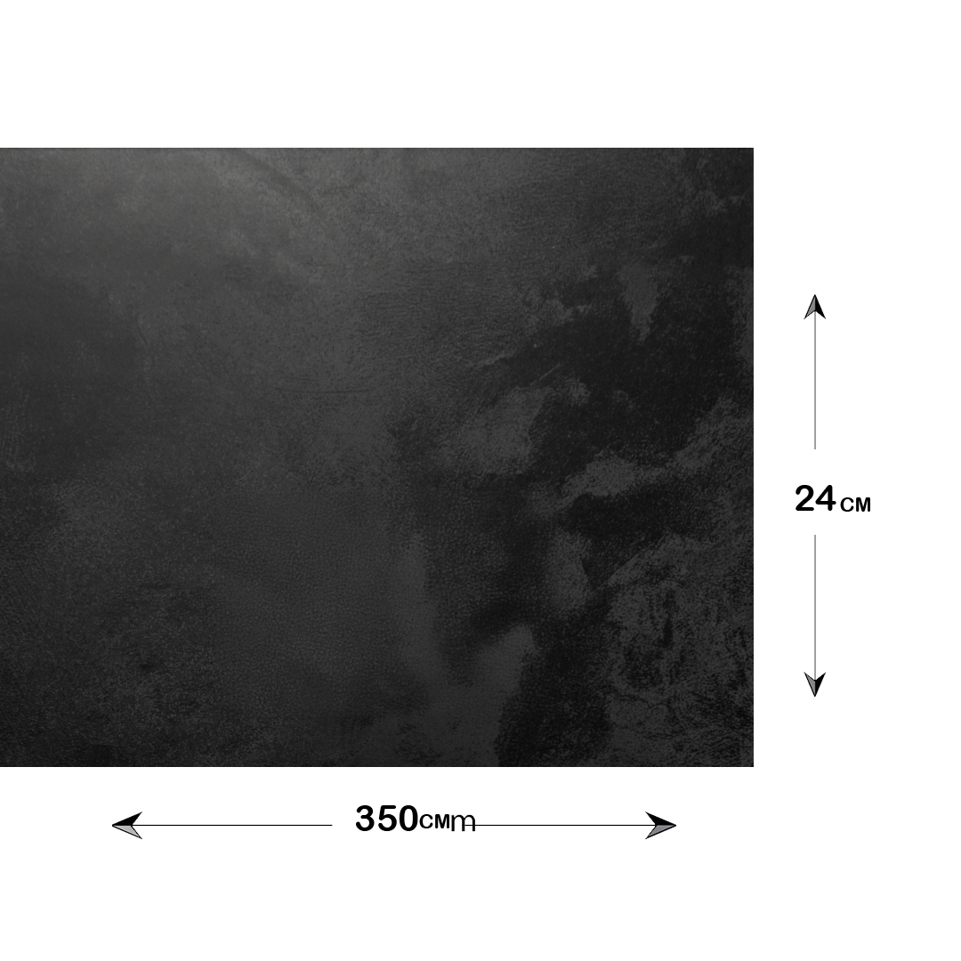 Sample of BEACON WPC Slat Multipurpose Wall Panel in Starry Black, 350x24cm, 4-side wrapped wall panel sample.