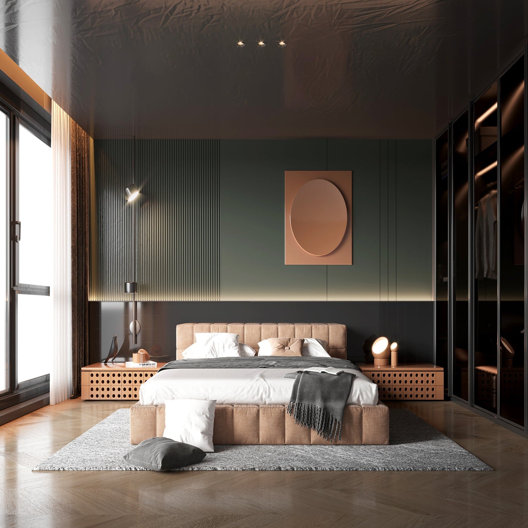 Sample of WPC WALL PANEL BB STICHING COLOR :H221 Hoshiyaku Black H-sample -  Wall panels samples - ebarza Furniture UAE | Shop Modern Furniture in Abu Dhabi & Dubai - مفروشات ايبازرا في الامارات | تسوق اثاث عصري وديكورات مميزة في دبي وابوظبي