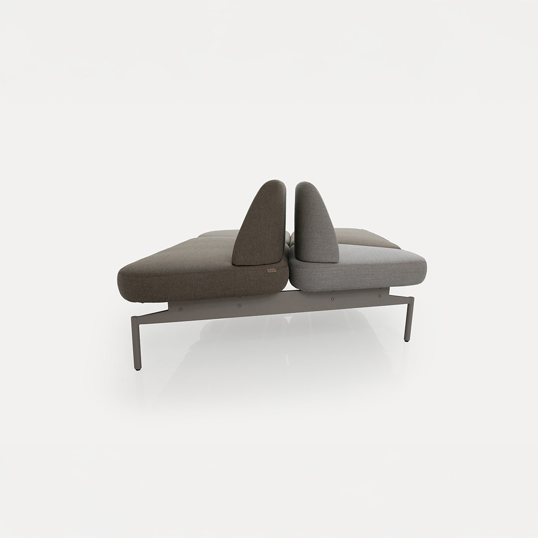 BEACON Dune Sectional Sofa H-249 with finished chair, modern beige fabric, plush cushions, and sleek design for living room comfort