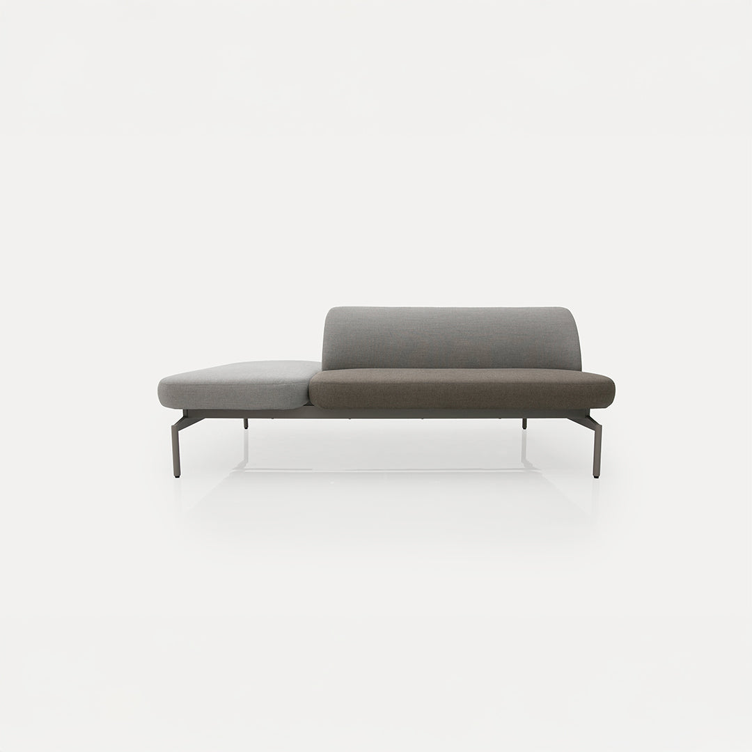 BEACON Dune sectional sofa H-249 with finished chair, modern beige fabric, spacious seating, and stylish design.