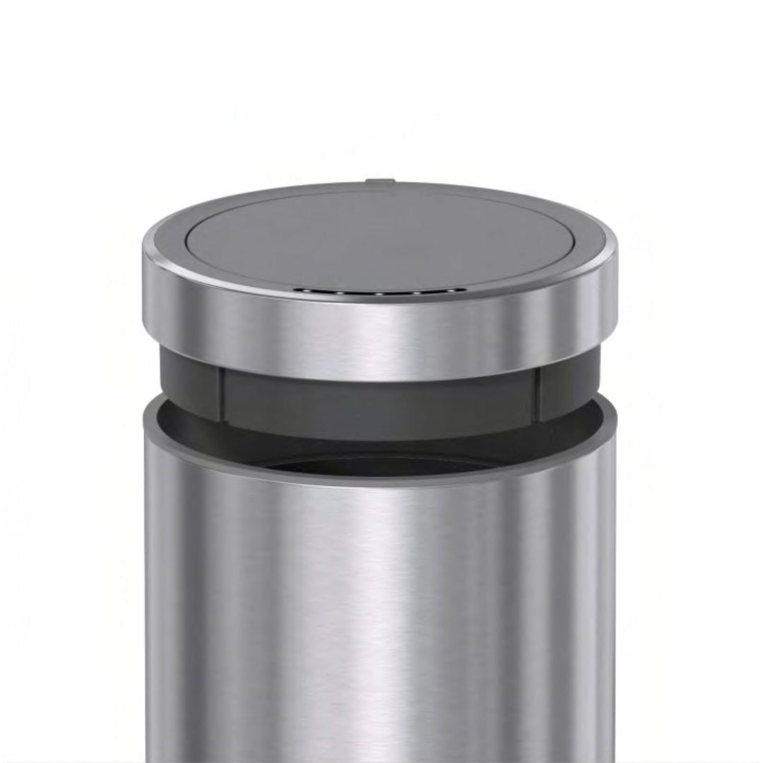Sensor brushed black trash bin by BEACON with automatic sensor and sleek design, model JH-8822-BLCK.