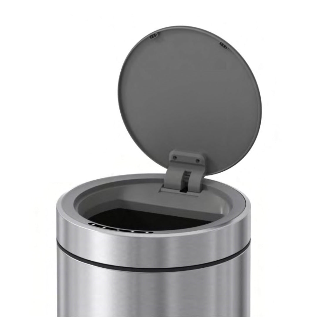 Red copper sensor trash bin by BEACON, model JH-8822-CPR, with automatic touchless opening and sleek modern design.