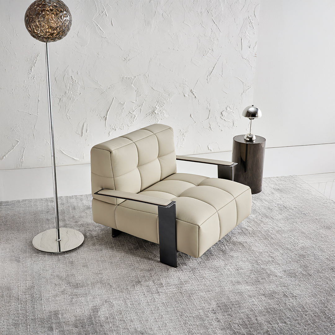 Seraphina Leisure Chair LC090 by BEACON, modern lounge chair with a sleek design, featuring plush upholstery and wooden legs.