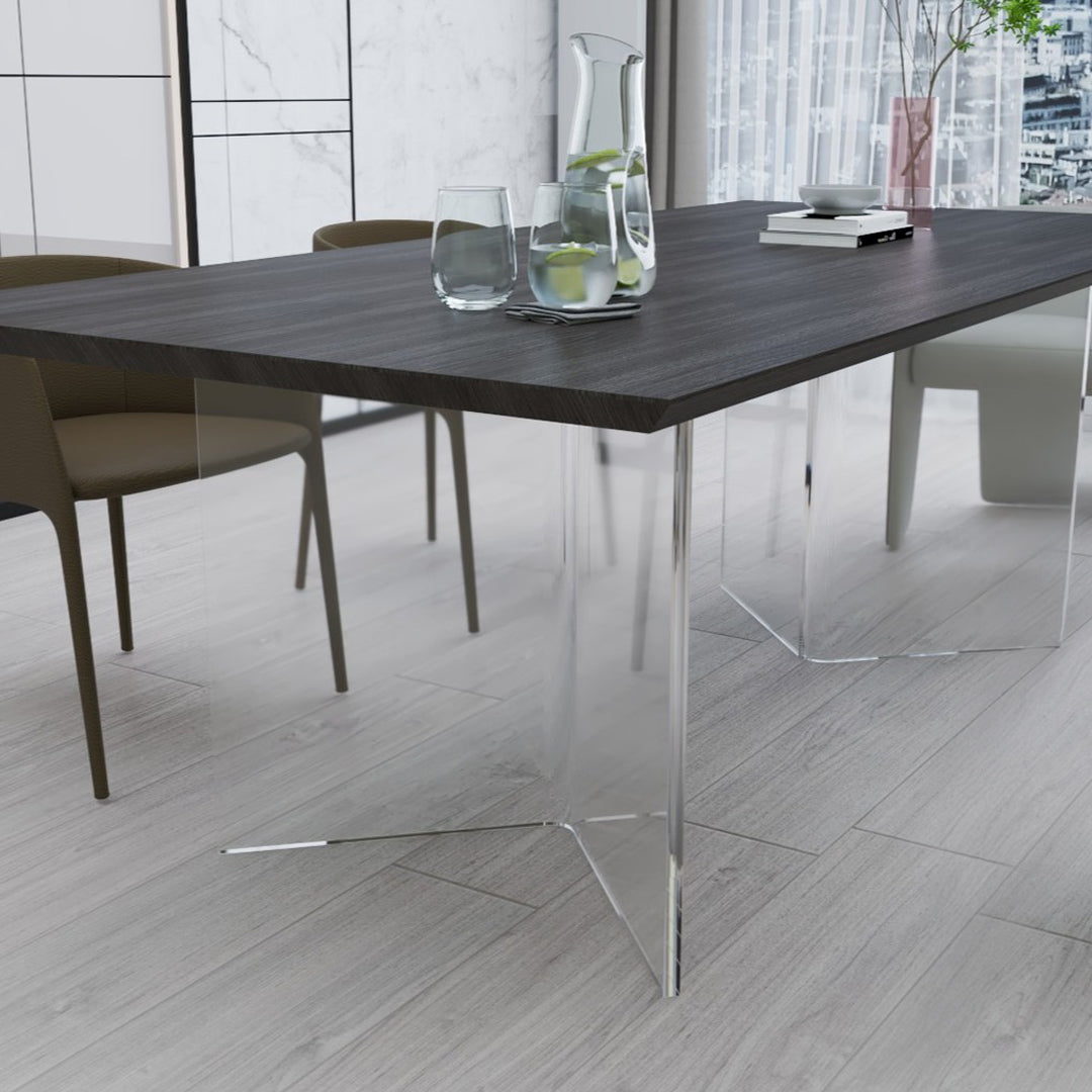 Set of 2 Acrylic V-Style Table Legs Transparent -  Table bases - ebarza Furniture UAE | Shop Modern Furniture in Abu Dhabi & Dubai - مفروشات ايبازرا في الامارات | تسوق اثاث عصري وديكورات مميزة في دبي وابوظبي