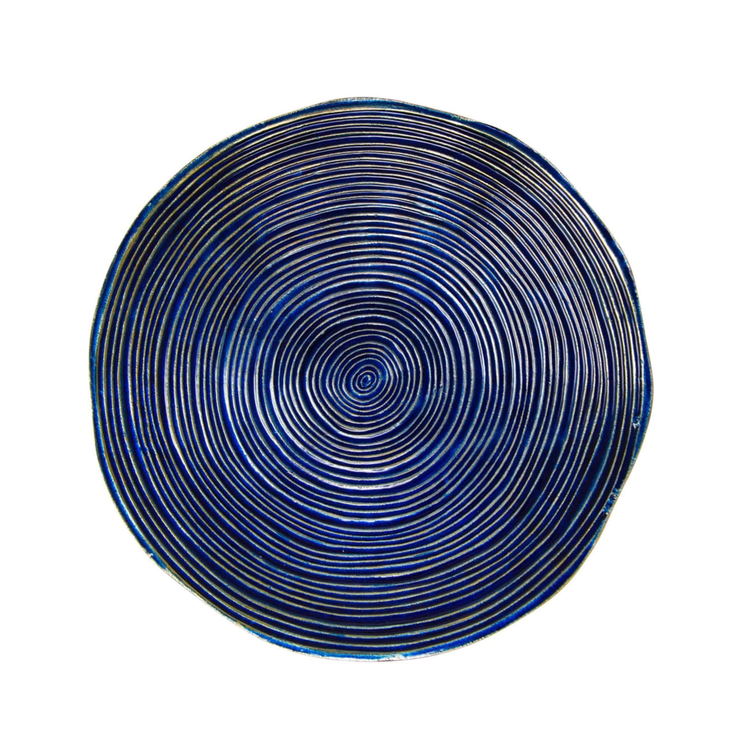 Set Of 2 Decorative Metal Swirl Tray - Blue/Multi 15559 -  Trays | مجموعة مكونة من 2 صينية دوامة معدنية للزينة - أزرق / متعدد - ebarza Furniture UAE | Shop Modern Furniture in Abu Dhabi & Dubai - مفروشات ايبازرا في الامارات | تسوق اثاث عصري وديكورات مميزة في دبي وابوظبي