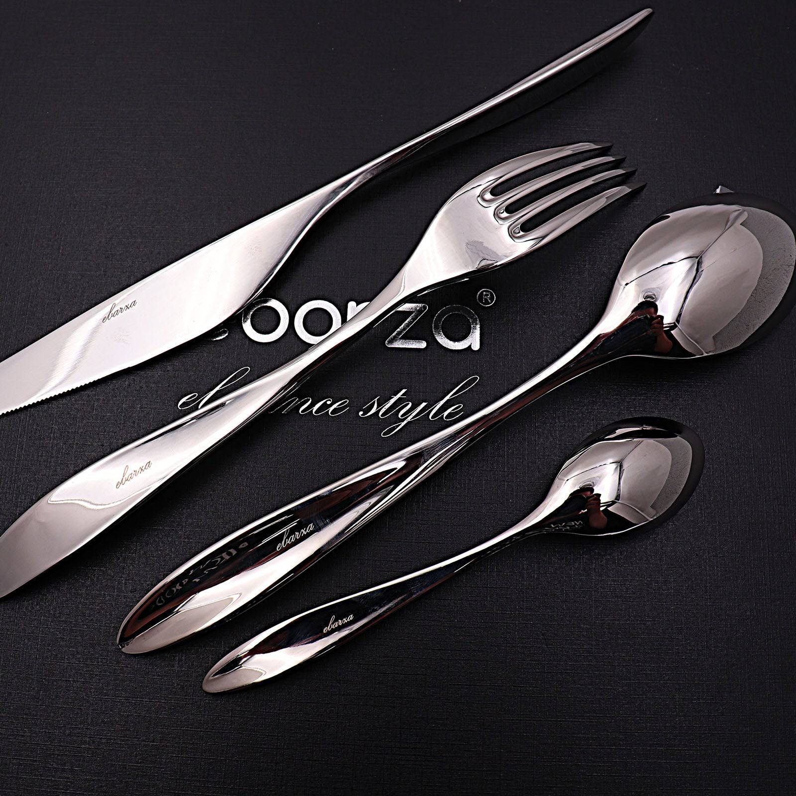 Set Of 24 Pieces Lyon Cutlery Set 8091 -  Cutlery Sets | طقم أدوات مائدة ليون 24 قطعة - ebarza Furniture UAE | Shop Modern Furniture in Abu Dhabi & Dubai - مفروشات ايبازرا في الامارات | تسوق اثاث عصري وديكورات مميزة في دبي وابوظبي