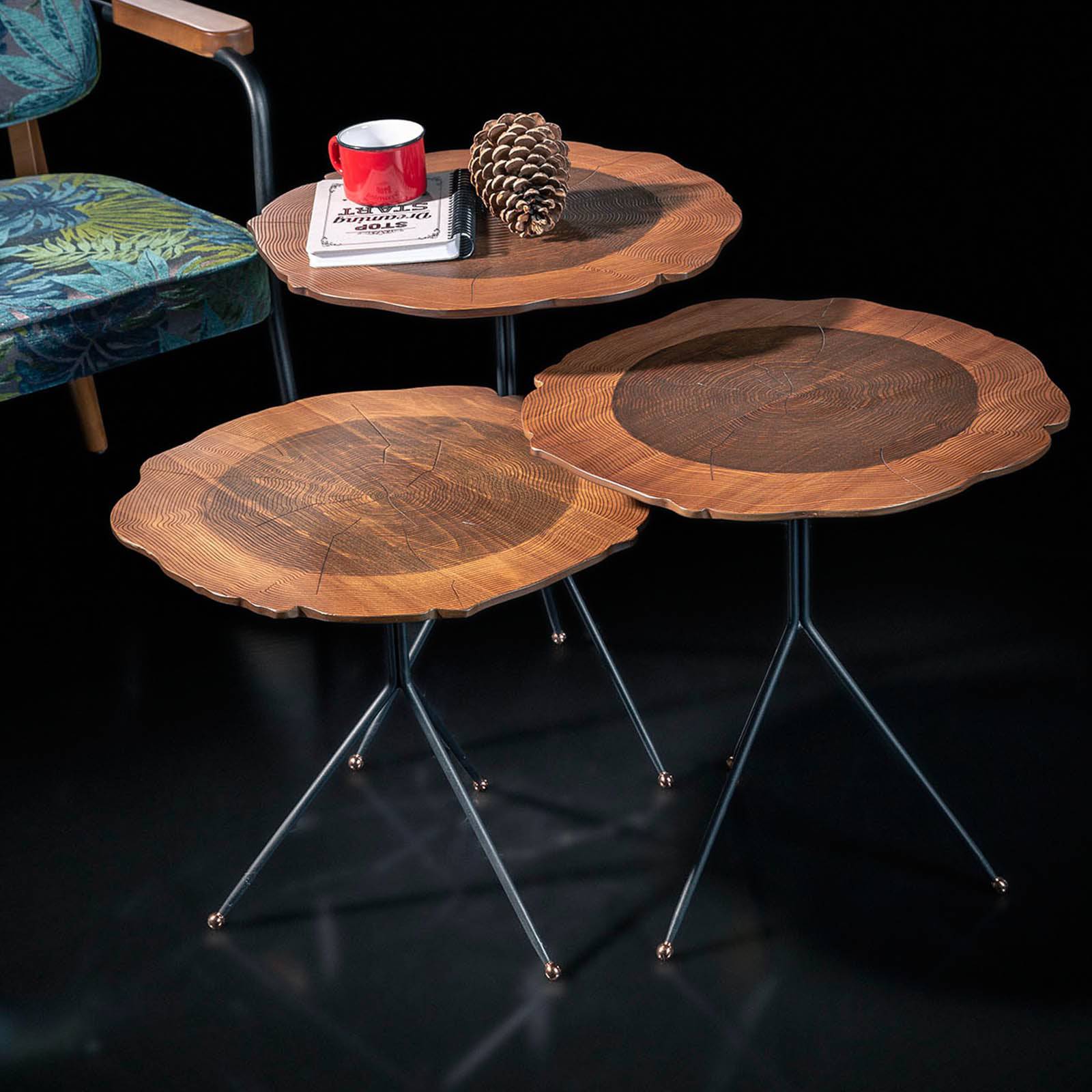 Set Of 3 Moss Service Table -  Side Tables | طقم من 3 طاولة خدمة موس - ebarza Furniture UAE | Shop Modern Furniture in Abu Dhabi & Dubai - مفروشات ايبازرا في الامارات | تسوق اثاث عصري وديكورات مميزة في دبي وابوظبي