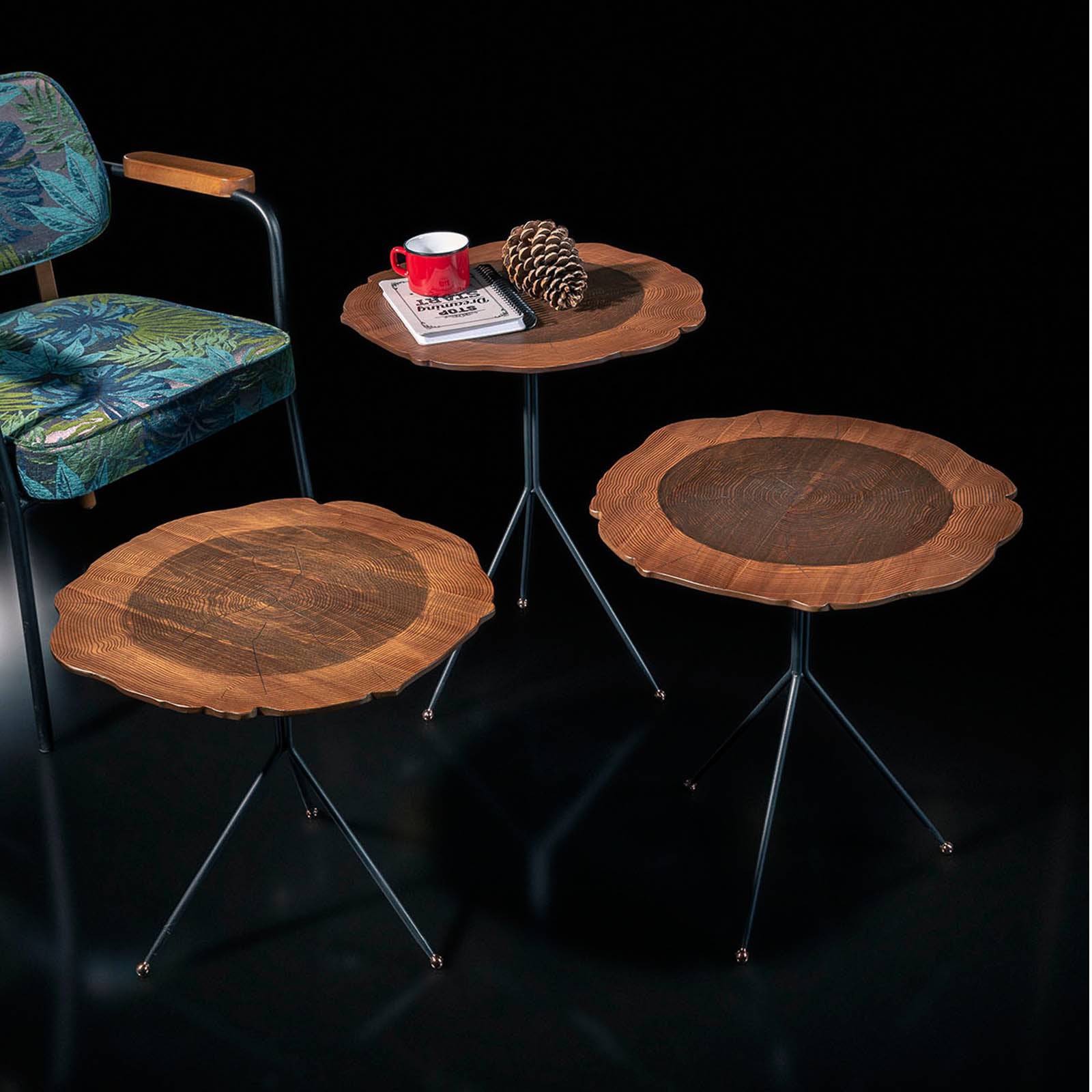 Set Of 3 Moss Service Table -  Side Tables | طقم من 3 طاولة خدمة موس - ebarza Furniture UAE | Shop Modern Furniture in Abu Dhabi & Dubai - مفروشات ايبازرا في الامارات | تسوق اثاث عصري وديكورات مميزة في دبي وابوظبي