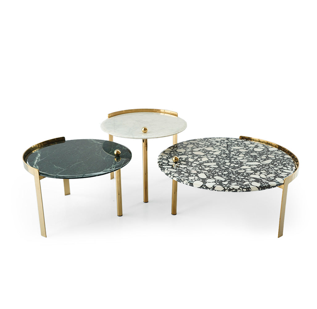 Set Of 3 Natural Marble Center Table Tg-631 -  Coffee Tables - ebarza Furniture UAE | Shop Modern Furniture in Abu Dhabi & Dubai - مفروشات ايبازرا في الامارات | تسوق اثاث عصري وديكورات مميزة في دبي وابوظبي