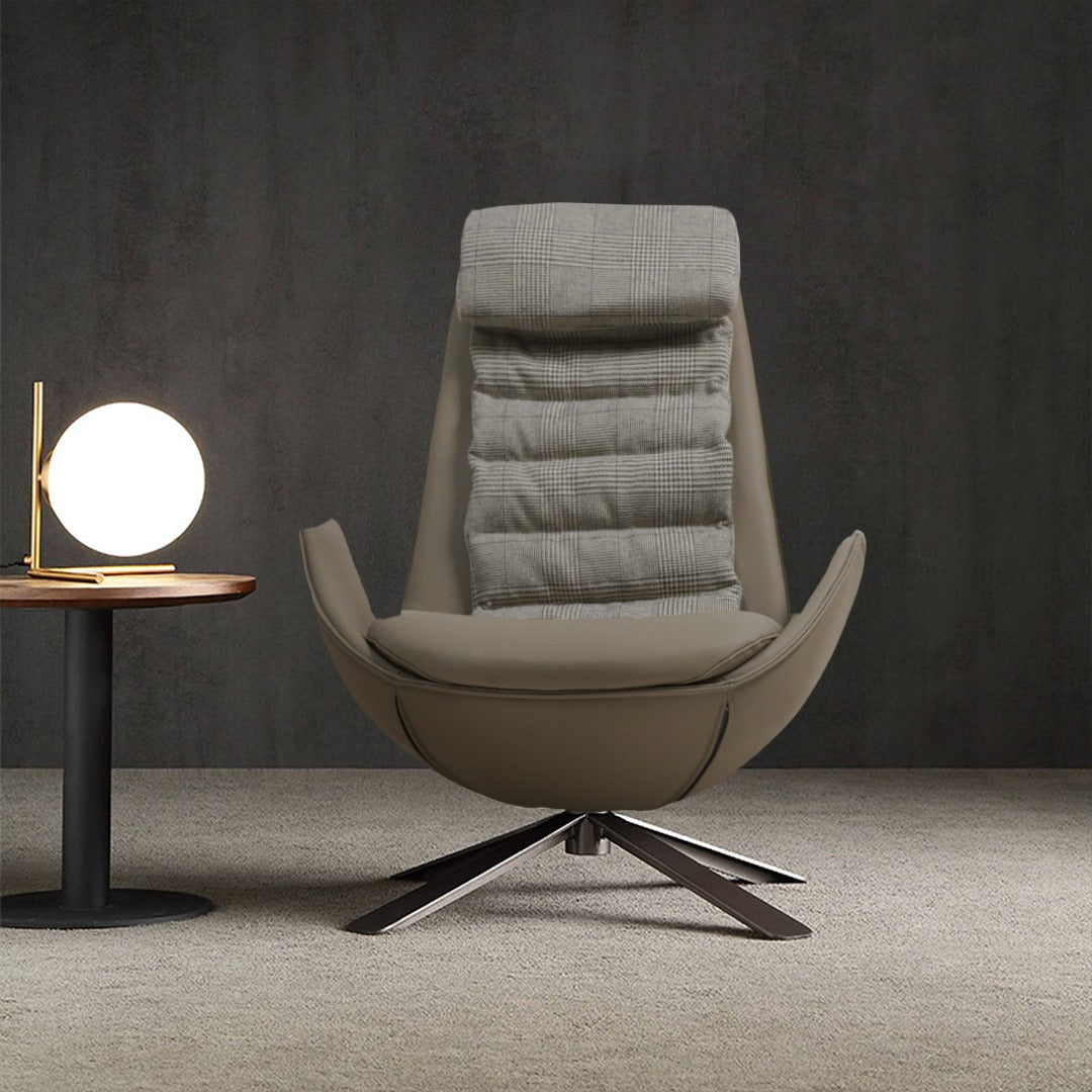 Severo Lounge Chair LC045-dark beige -  Lounge Chairs - ebarza Furniture UAE | Shop Modern Furniture in Abu Dhabi & Dubai - مفروشات ايبازرا في الامارات | تسوق اثاث عصري وديكورات مميزة في دبي وابوظبي