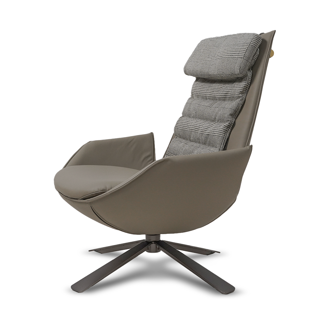 Severo Lounge Chair LC045-dark beige -  Lounge Chairs - ebarza Furniture UAE | Shop Modern Furniture in Abu Dhabi & Dubai - مفروشات ايبازرا في الامارات | تسوق اثاث عصري وديكورات مميزة في دبي وابوظبي