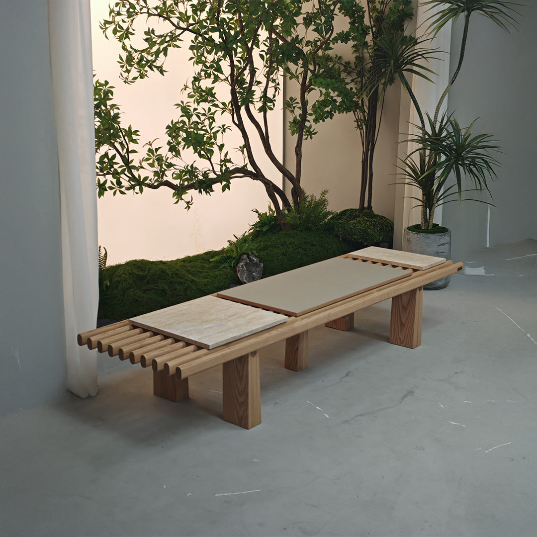 Severus Ashwood Bench by BEACON, wooden bench with a smooth finish, ideal for entryways or living rooms.