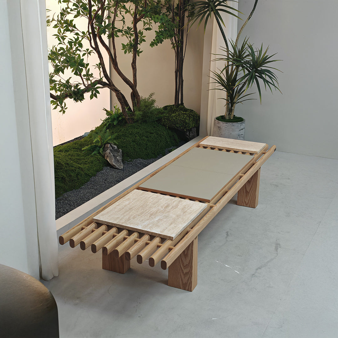 Severus Ashwood Bench by BEACON featuring a sleek wooden design, ideal for entryways or living spaces.
