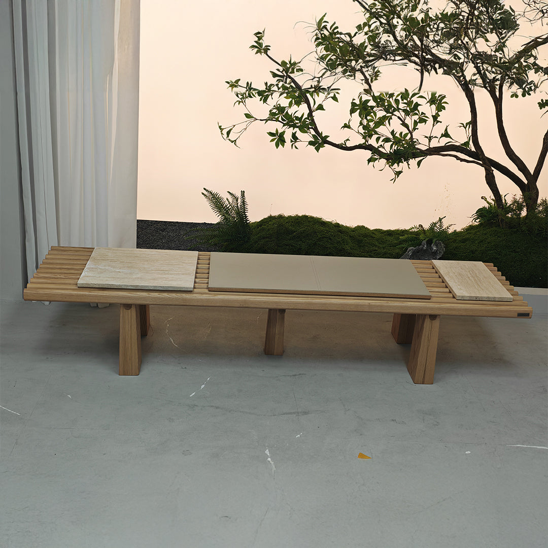 Severus Ashwood Bench by BEACON, wooden bench with a smooth finish and sturdy legs, ideal for entryways or living rooms.