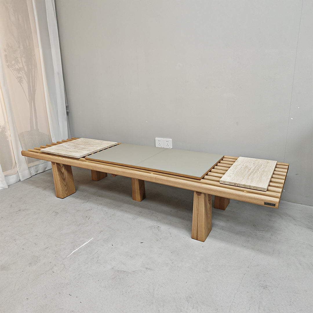 Severus Ashwood Bench by BEACON, wooden bench with a sleek ash finish, sturdy design, ideal for entryways or living spaces.