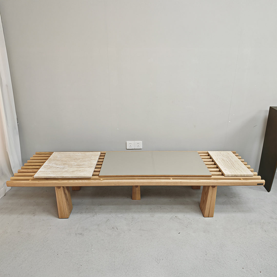Severus Ashwood Bench by BEACON, wooden bench with a sleek design, ideal for entryways or living spaces.
