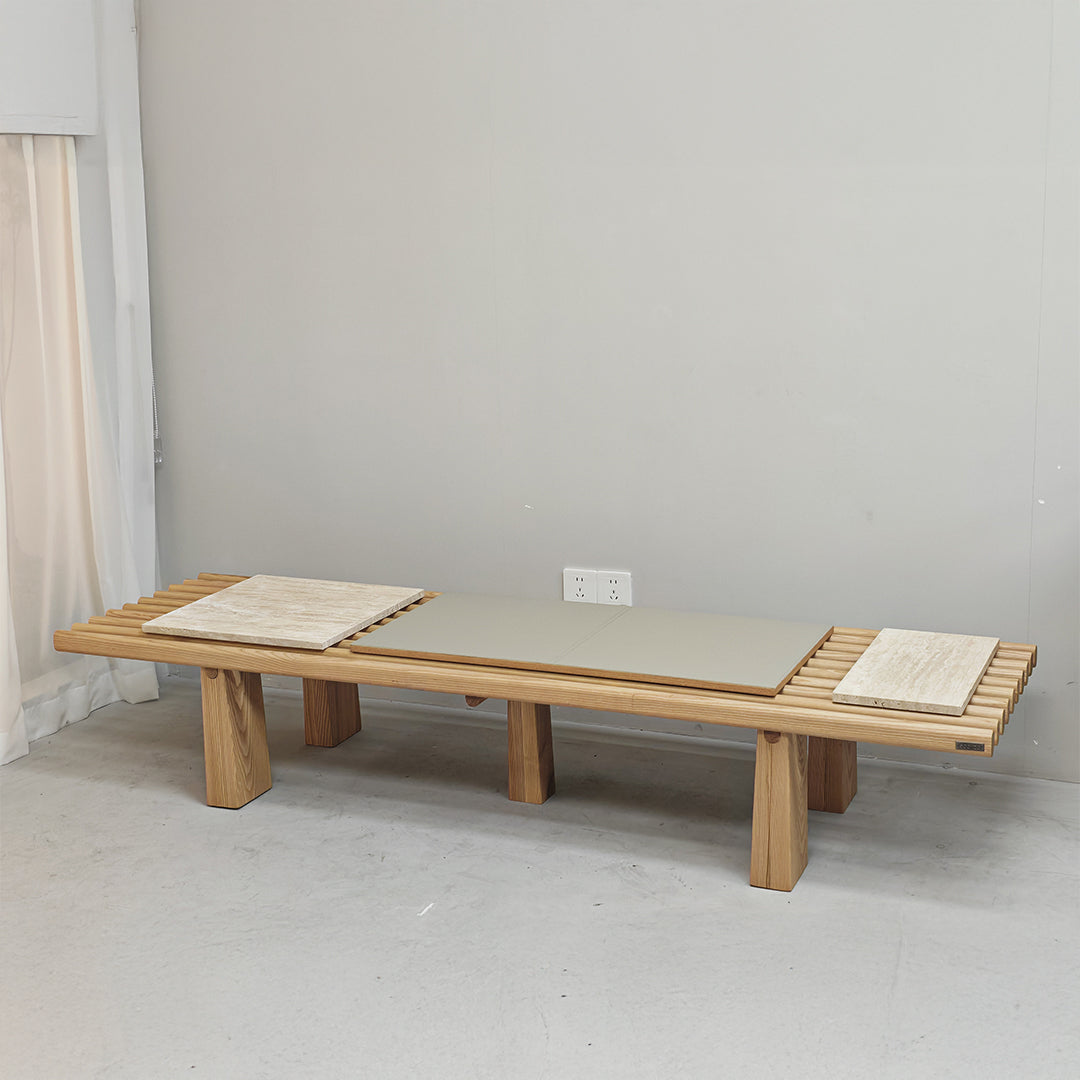 Severus Ashwood Bench by BEACON, wooden bench with sleek design and smooth finish, ideal for entryways or living rooms.
