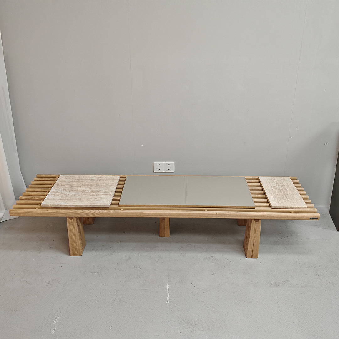 Severus Ashwood Bench by BEACON featuring a sleek wooden design, sturdy legs, and smooth finish for versatile seating.