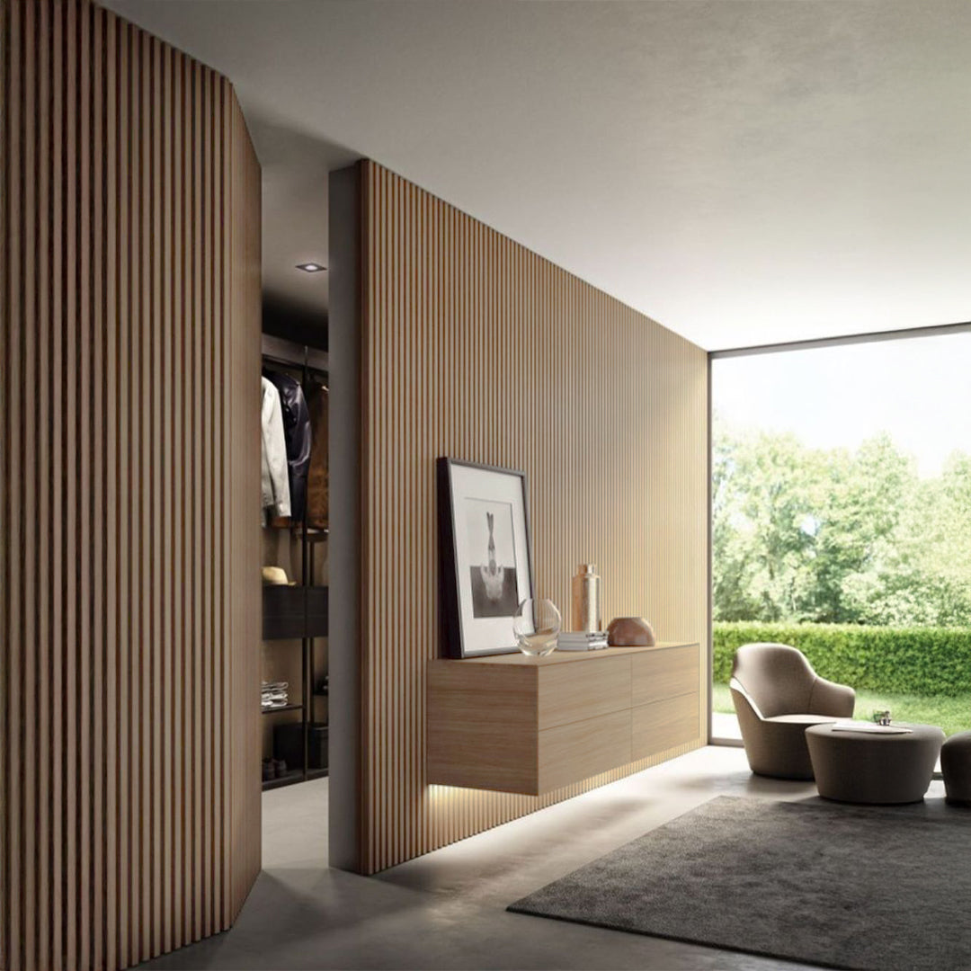 Baikal walnut Shape Panel, 320cm wall decoration panel from BEACON, featuring natural wood grain and textured surface.