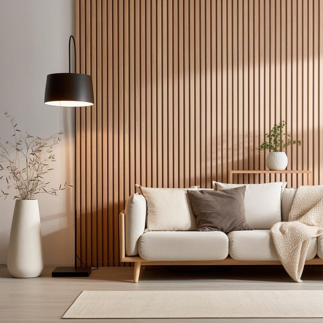 Elm-colored Shape Panel wall decor by Beacon, 320cm height, decorative wall panel for interior design.