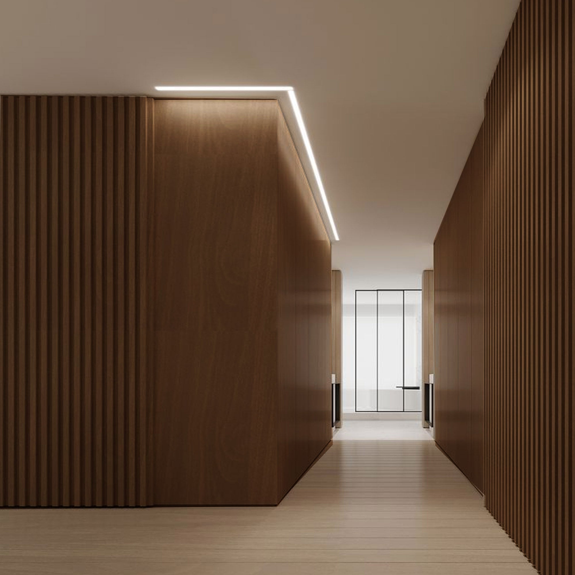 Walnut Shape Panel 320x20cm wall decoration panel by BEACON, featuring a smooth, natural walnut finish for interior wall design.
