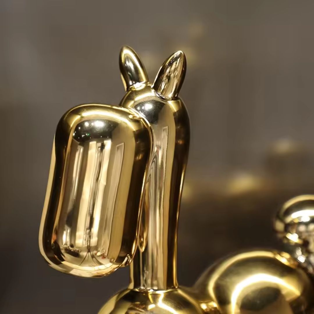 Shining Horse FF-D24017 home decor figurine by BEACON, detailed metallic horse sculpture for stylish interior decoration