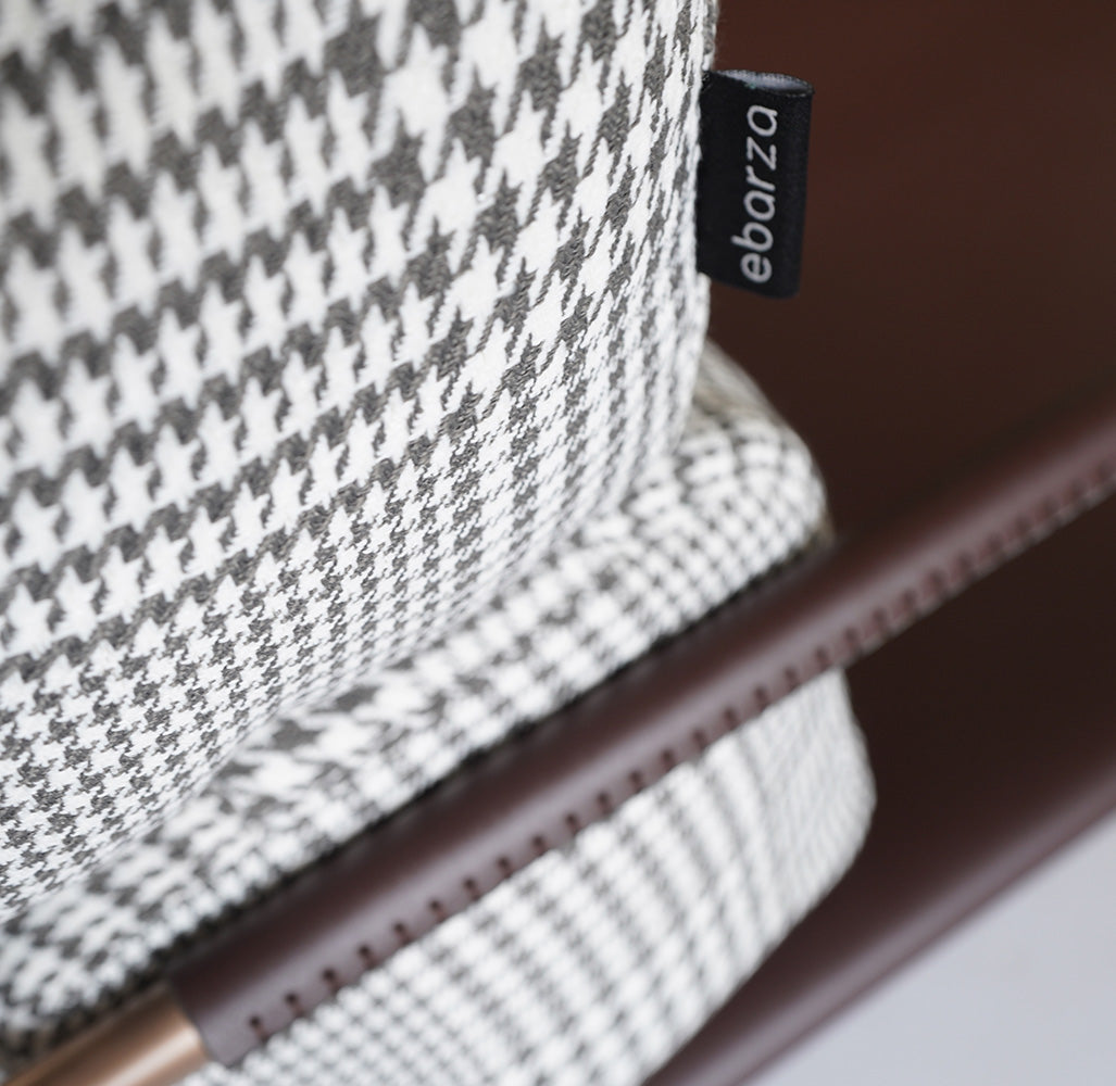 BEACON Sicily Lounge Chair MLL-A95 in light gray and brown fabric, showcasing a modern, comfortable lounge chair design.