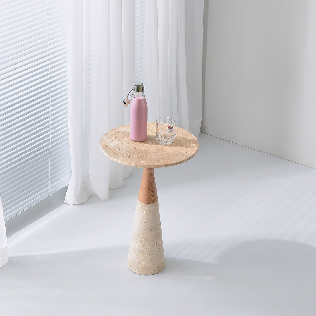 Beige BEACON JK-D224 side table with a simple rectangular design and smooth surface.