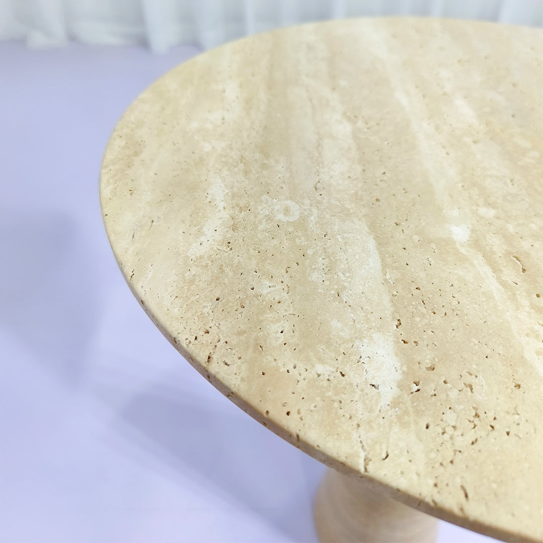 Beige BEACON JK-D224 side table with a simple, modern design, featuring a smooth surface and sturdy legs.