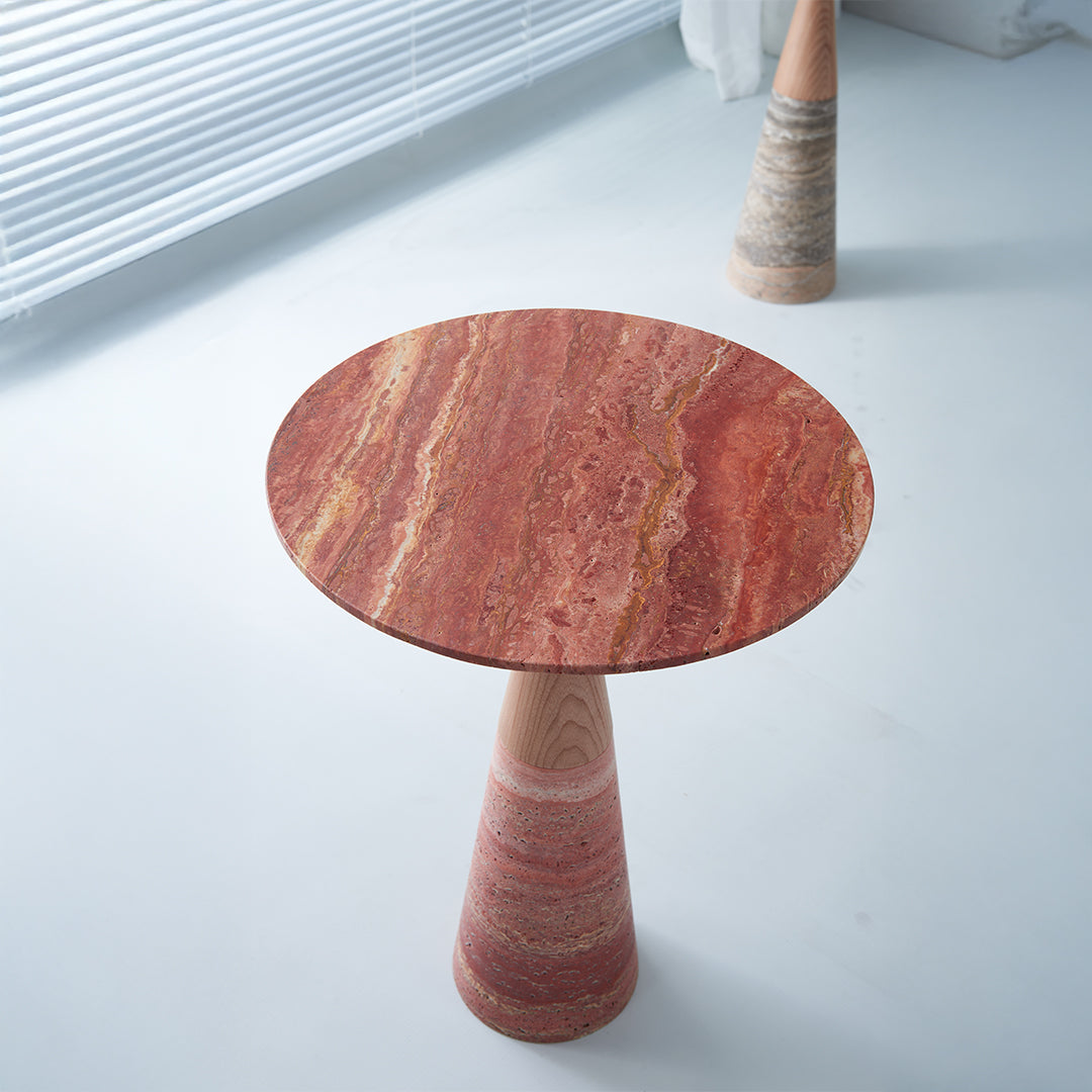 Red BEACON JK-D224 side table with a sleek, modern design, featuring a compact rectangular shape and smooth surface.