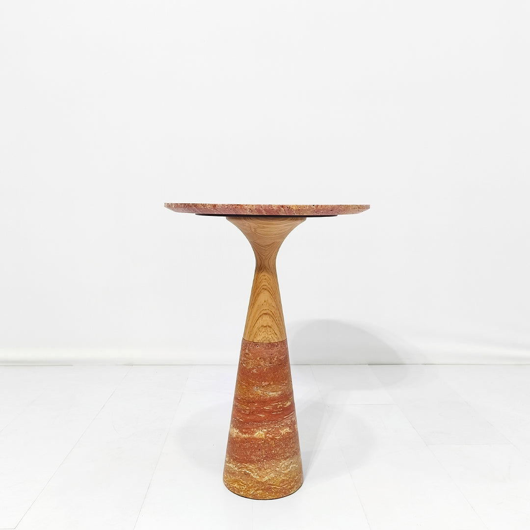 Red BEACON JK-D224 side table with a sleek design, featuring a smooth surface and modern style for living room decor.