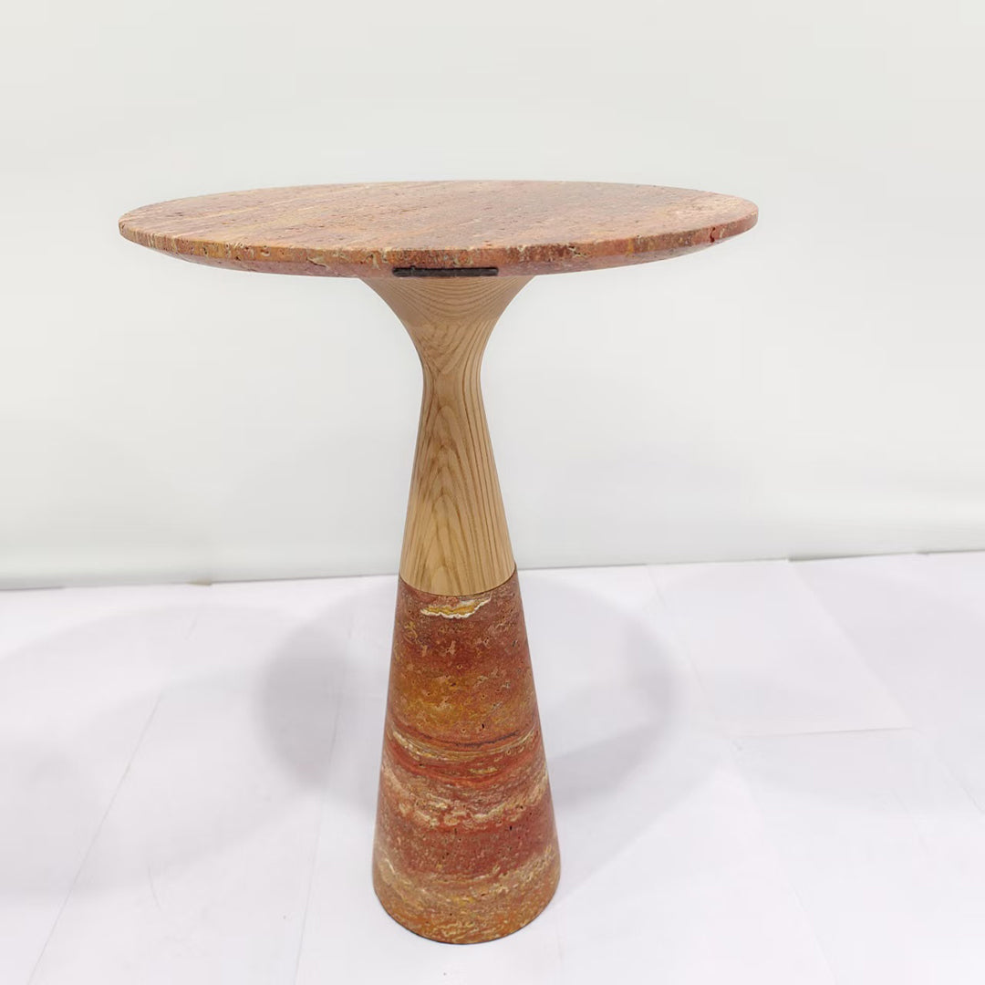 Red BEACON JK-D224 side table with a sleek design, featuring a smooth surface and modern style for living room decor.