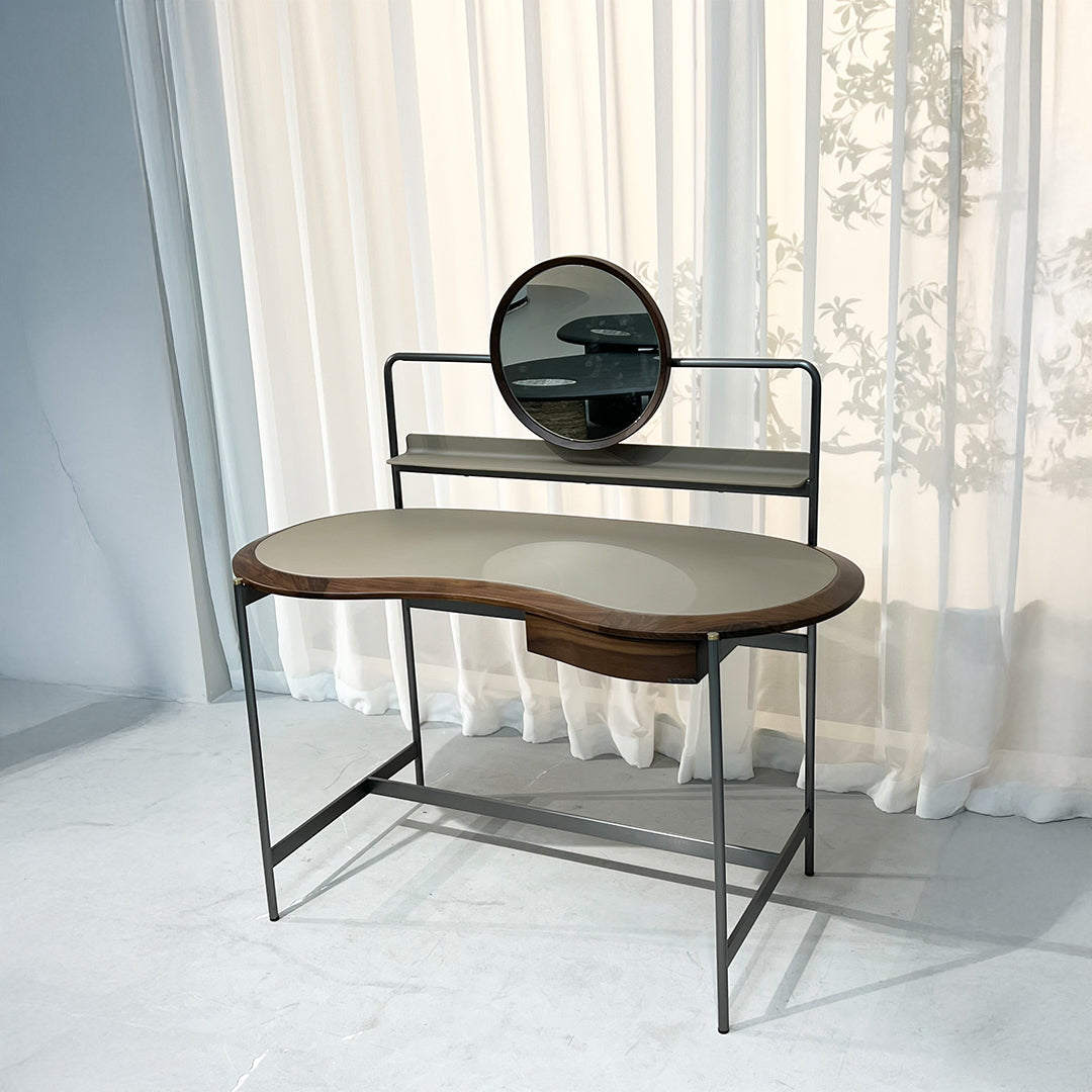 BEACON Sierra Saddle Leather Dresser JK-J15 with sleek wood finish and leather accents, designed for elegant bedroom storage.