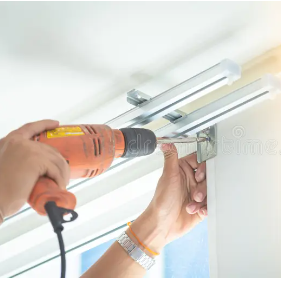 Fixing and Installation Of Smart Curtain Rails -  installation - ebarza Furniture UAE | Shop Modern Furniture in Abu Dhabi & Dubai - مفروشات ايبازرا في الامارات | تسوق اثاث عصري وديكورات مميزة في دبي وابوظبي