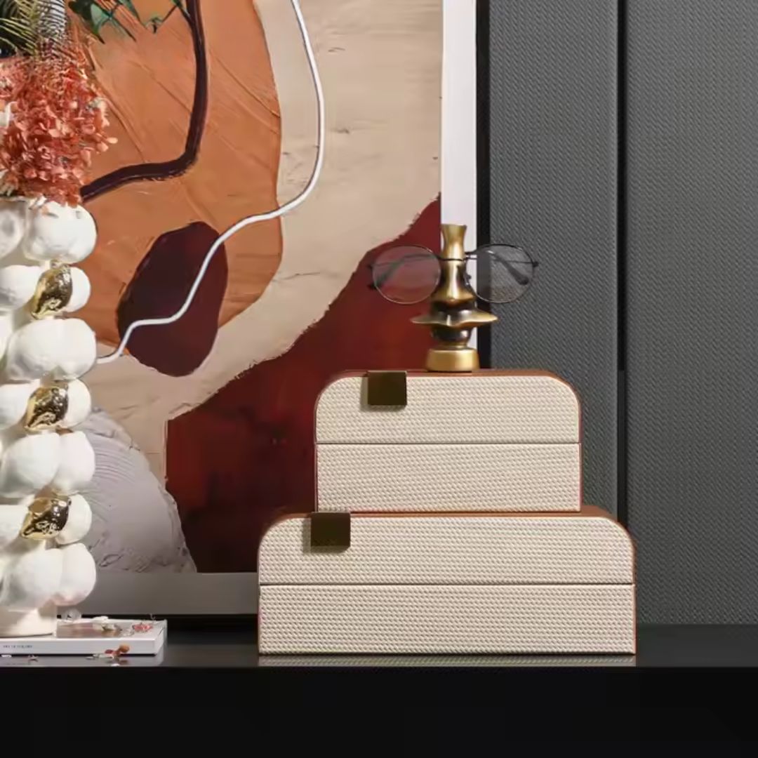 Simple Round Box Coffee -B FB-PG24007B -  Decorative Boxes - ebarza Furniture UAE | Shop Modern Furniture in Abu Dhabi & Dubai - مفروشات ايبازرا في الامارات | تسوق اثاث عصري وديكورات مميزة في دبي وابوظبي