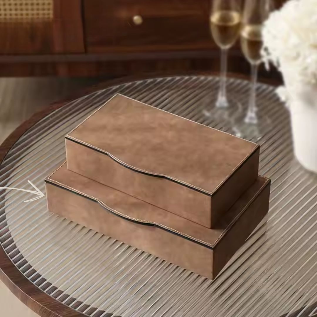 Simple Square Box Coffee-A FB-PG24005A -  Decorative Boxes - ebarza Furniture UAE | Shop Modern Furniture in Abu Dhabi & Dubai - مفروشات ايبازرا في الامارات | تسوق اثاث عصري وديكورات مميزة في دبي وابوظبي