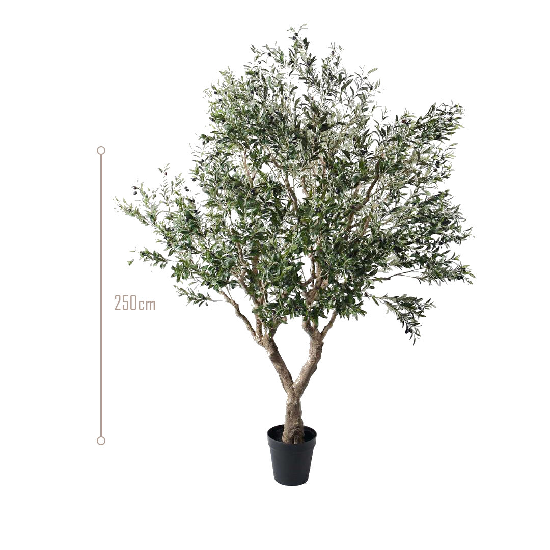 Simulated olive tree plant by BEACON, with realistic green leaves and a sturdy trunk, ideal for indoor or outdoor decor.