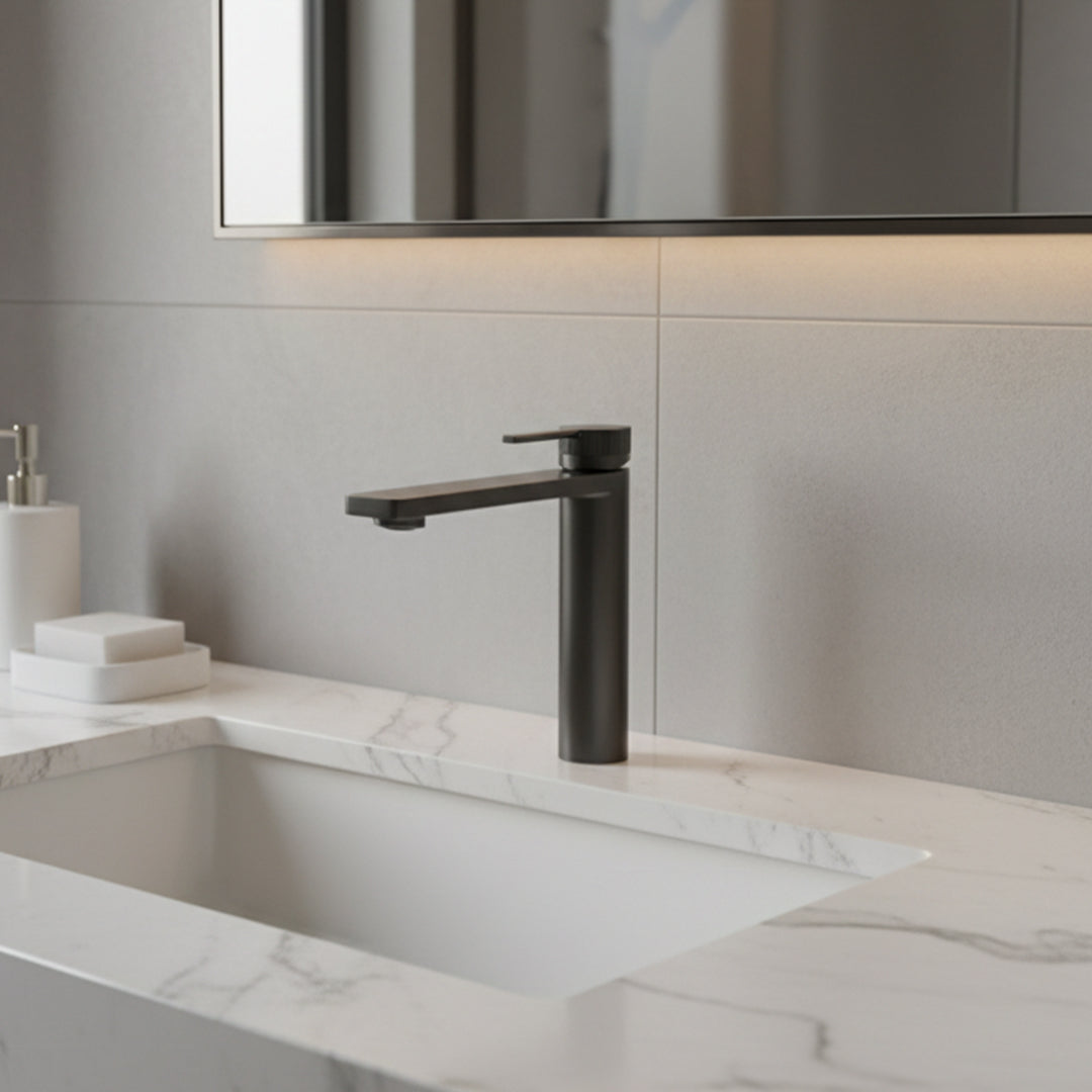 Single-lever basin mixer water tap by BEACON for bathroom, featuring sleek design and easy operation.