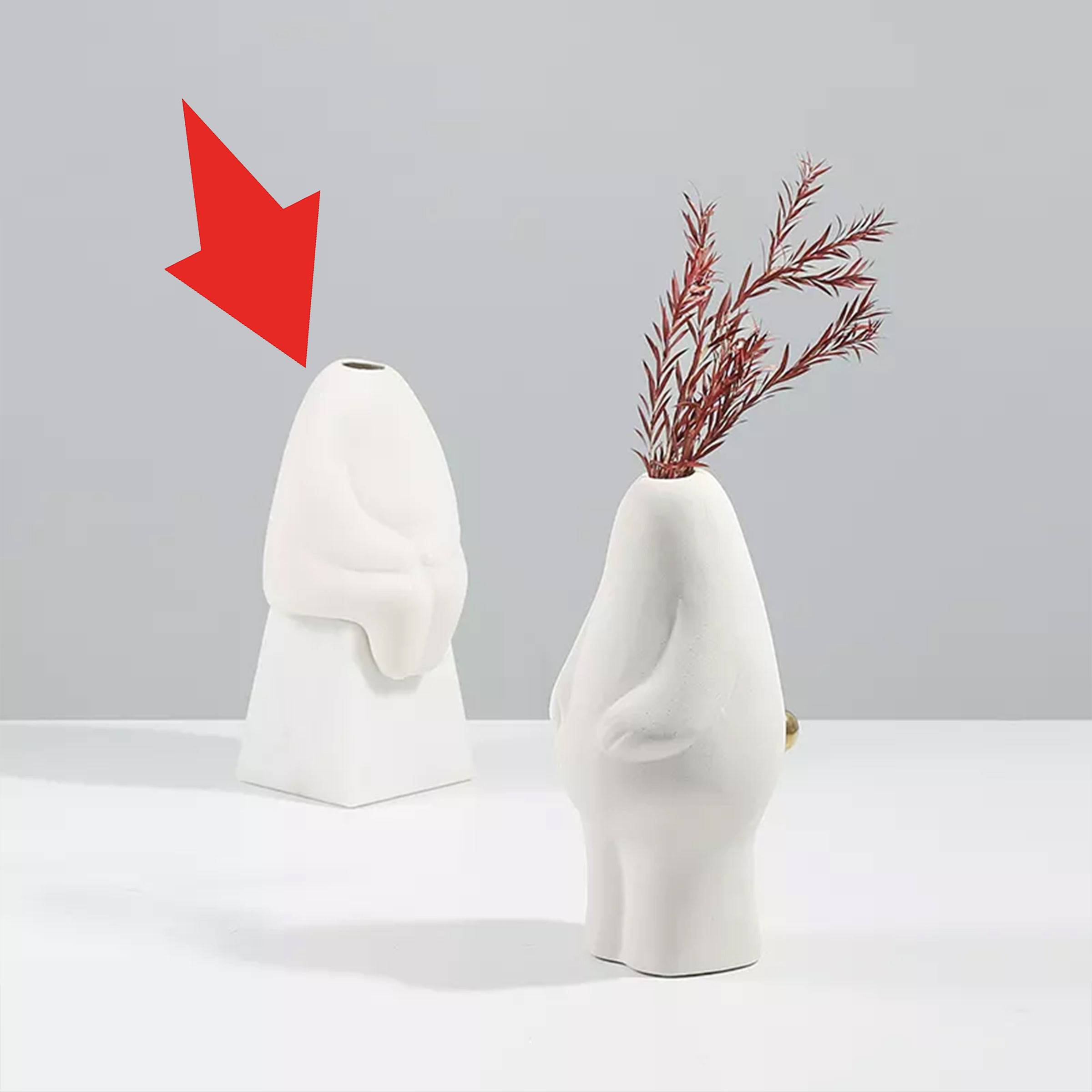 Sitting Rabbit Vase-White Fd-D22063B -  Vases | مزهرية أرنب جالسة - بيضاء - ebarza Furniture UAE | Shop Modern Furniture in Abu Dhabi & Dubai - مفروشات ايبازرا في الامارات | تسوق اثاث عصري وديكورات مميزة في دبي وابوظبي